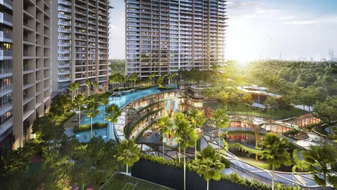 Central greens and pools, artist's impression